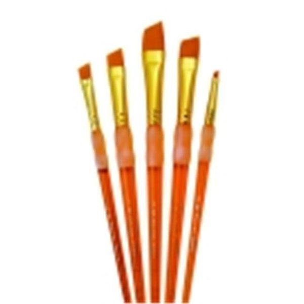 Royal Brush Royal Brush Big Kids Choice Deluxe Angular Synthetic Paint Brush Set - Orange; Set 5 402429